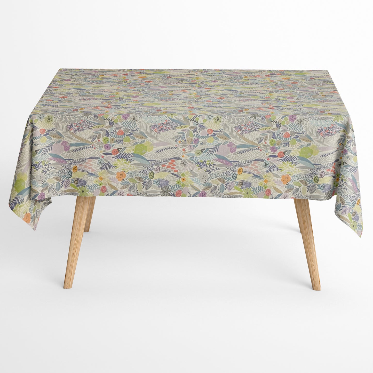 Jacquard tablecloth coated cotton DP525 flower meadow abstract square round oval