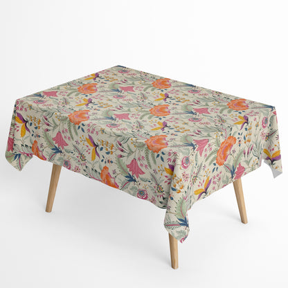 Baumwoll Tischdecke Mohnblumen