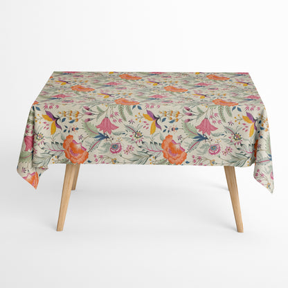 Baumwoll Tischdecke Mohnblumen
