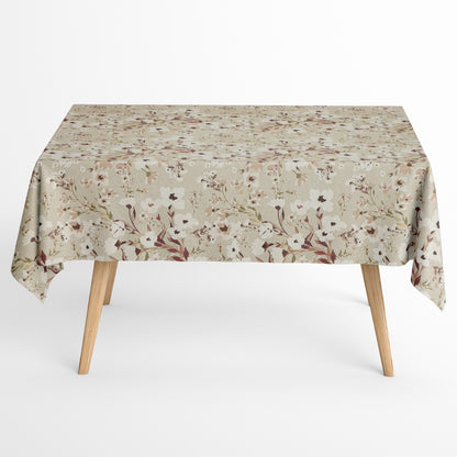 Baumwoll Tischdecke rosa Blüten