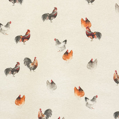 Jacquard Tischdecke beschichtete Baumwolle DP545 Hühner Henne Hahn eckig rund oval