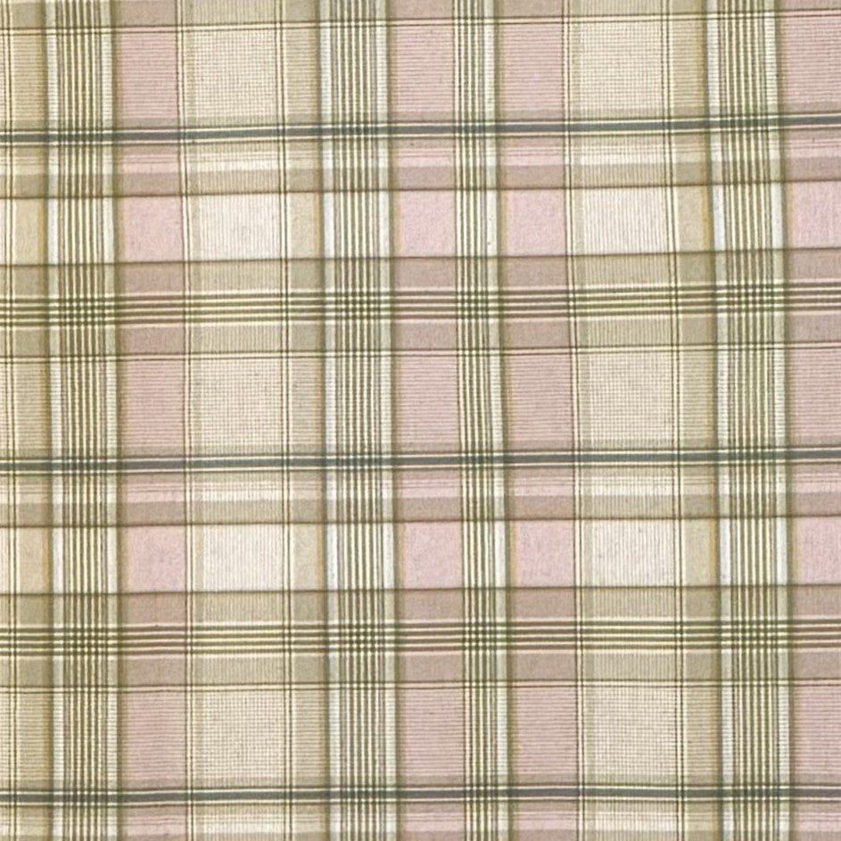 Beschichtete Jacquard-Baumwolltischdecke mit klassischem Karomuster in Beige, Taupe, Olivgrün und Rosé, fleckengeschützt und schmutzabweisend für den täglichen Gebrauch.