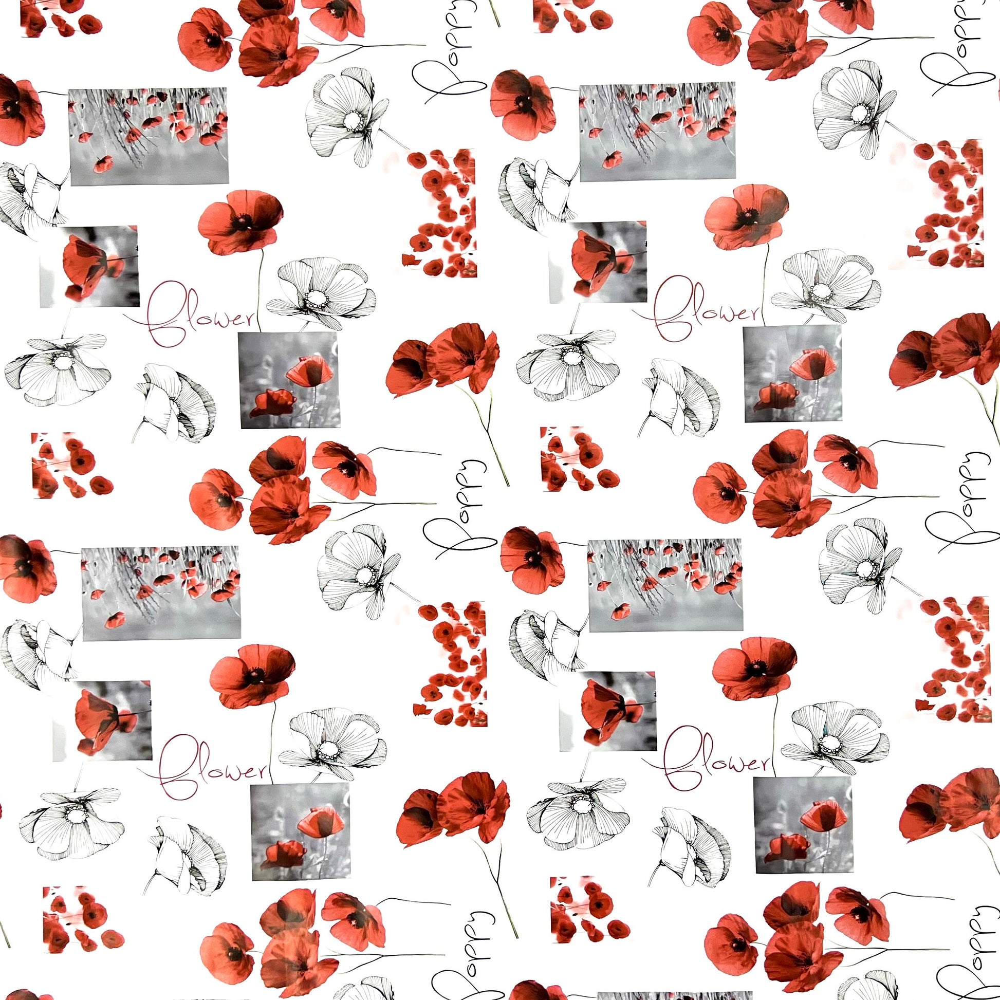 Wachstuchtischdecke Mohnblumen