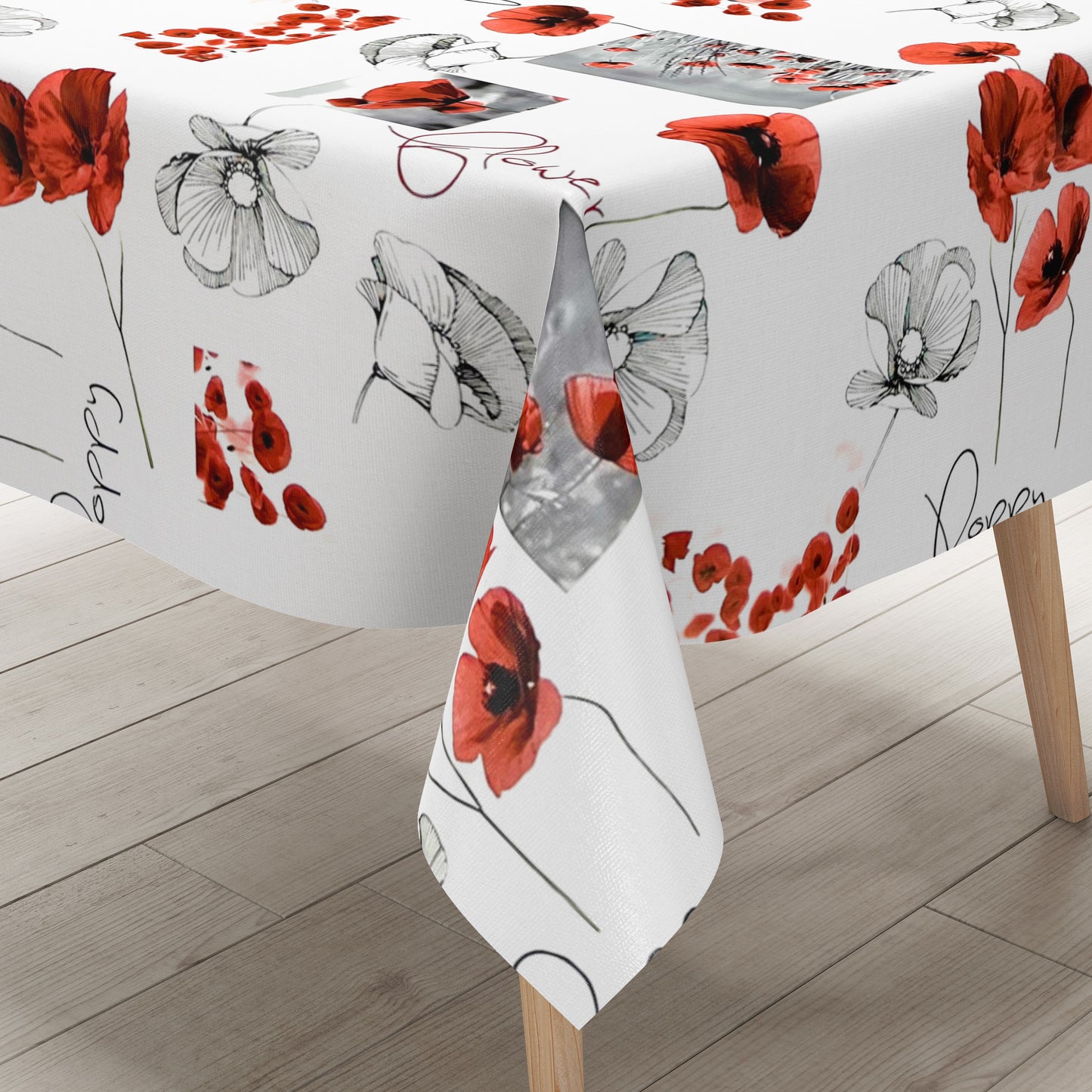 Wachstuchtischdecke Mohnblumen