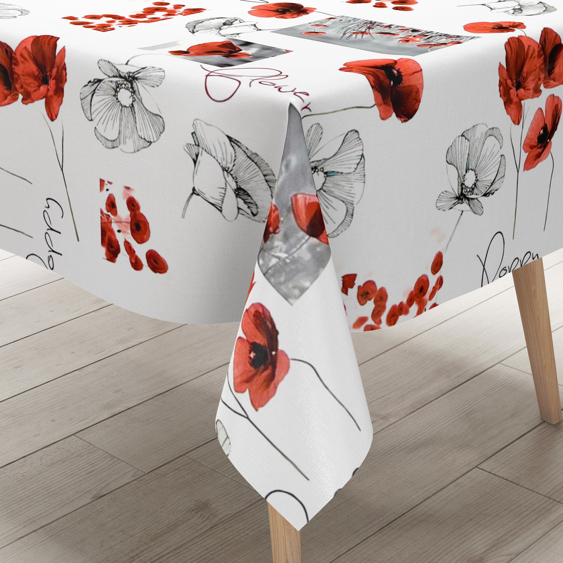 Wachstuchtischdecke Mohnblumen