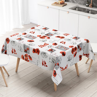 Wachstuchtischdecke Mohnblumen