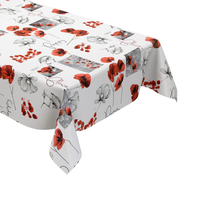 Wachstuchtischdecke Mohnblumen