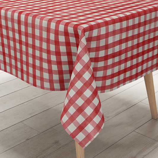 Wachstuch Tischdecke kariert rot