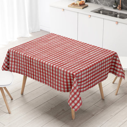 Wachstuch Tischdecke kariert rot