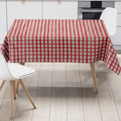 Wachstuch Tischdecke kariert rot