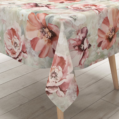 Nappe en toile cirée EG60 vert menthe mauve coquelicot carrée ronde ovale