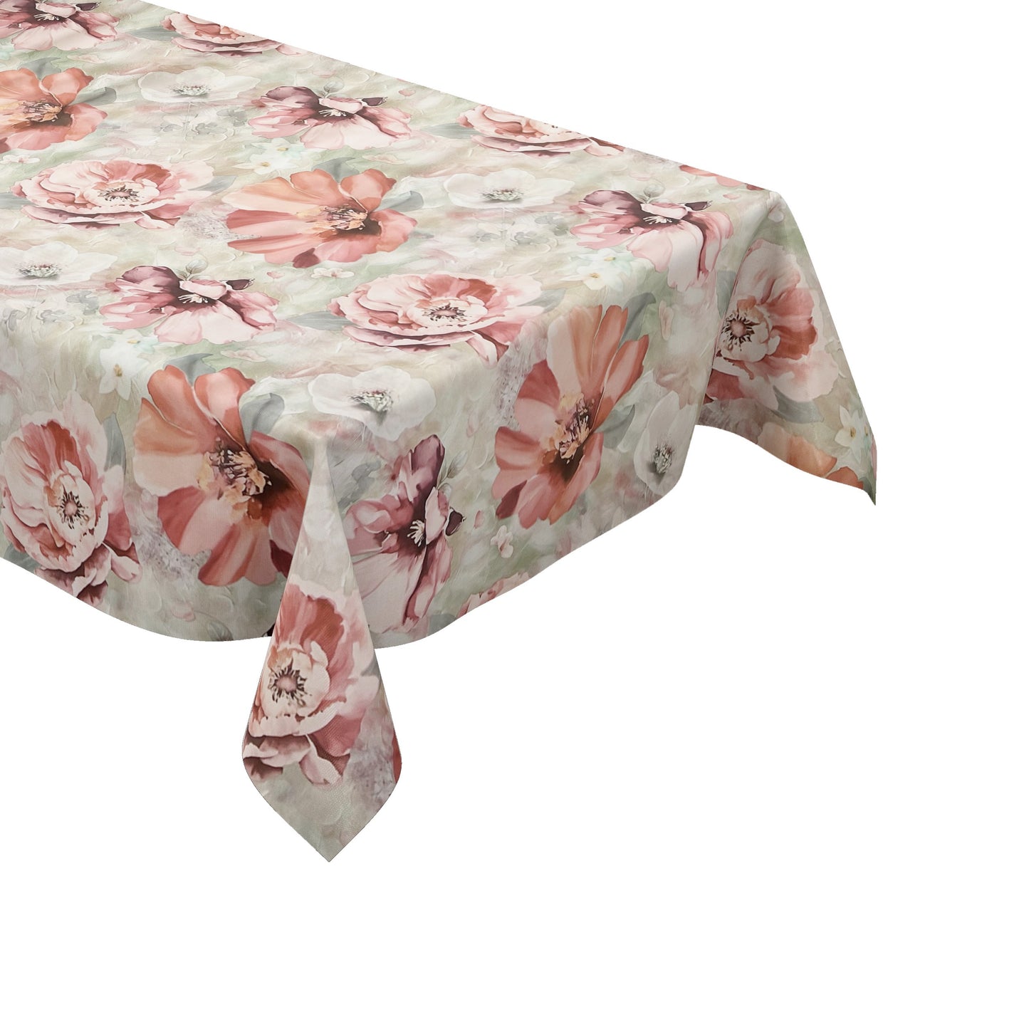 Nappe en toile cirée EG60 vert menthe mauve coquelicot carrée ronde ovale