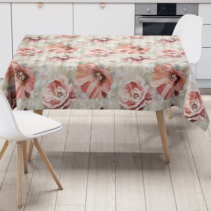 Nappe en toile cirée EG60 vert menthe mauve coquelicot carrée ronde ovale