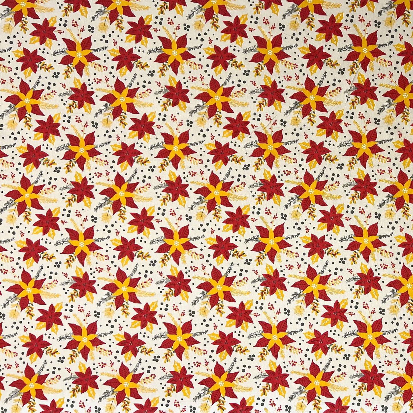 Cotton tablecloth Christmas Advent ETTIA C-198 poinsettia square round oval