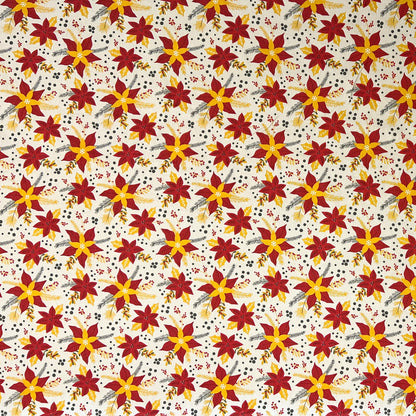 Cotton tablecloth Christmas Advent ETTIA C-198 poinsettia square round oval