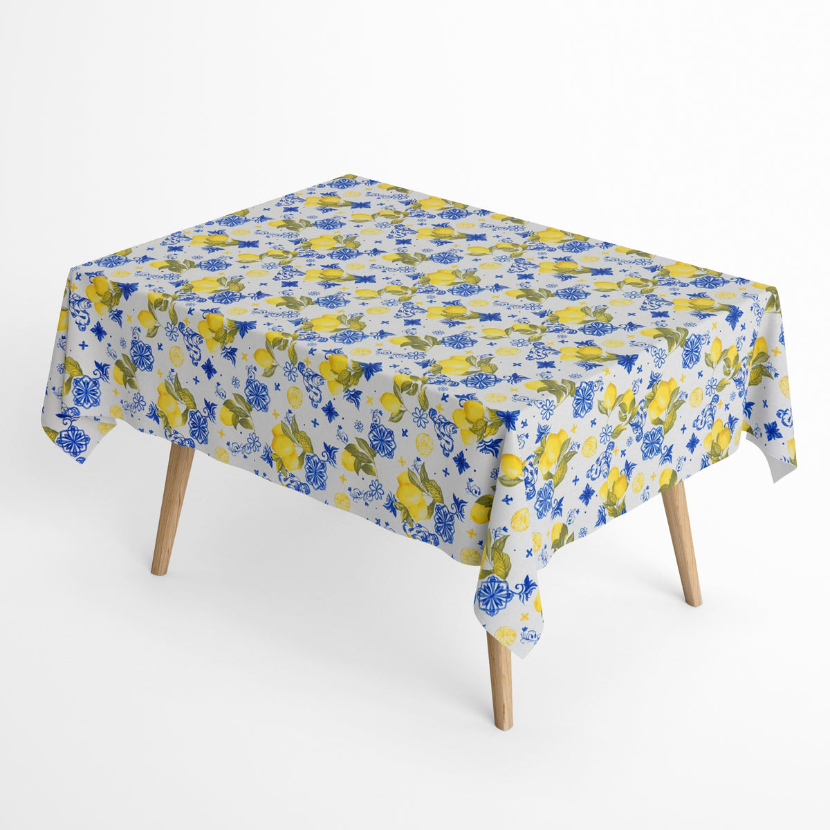 Jacqaurd Tischdecke beschichtete Baumwolle mit Zitronen und Mosaik