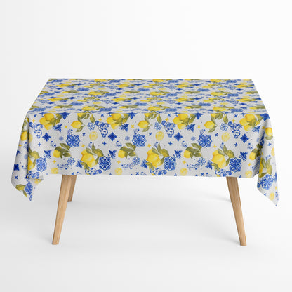 Jacqaurd Tischdecke beschichtete Baumwolle mit Zitronen und Mosaik