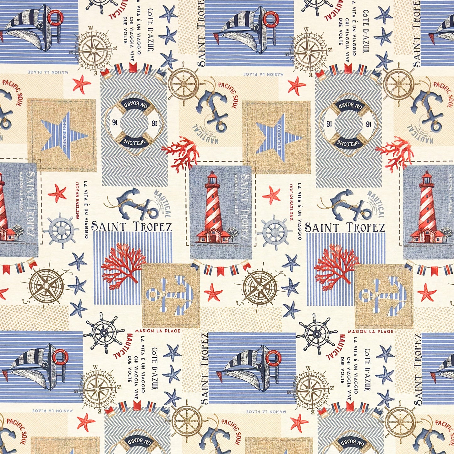 Jacquard Tischdecke maritim