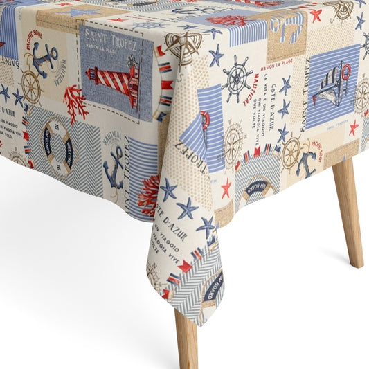 Jacquard Tischdecke maritim