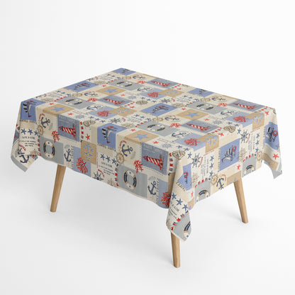 Jacquard Tischdecke maritim