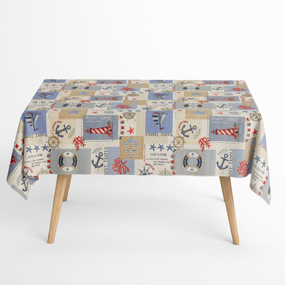 Jacquard Tischdecke maritim