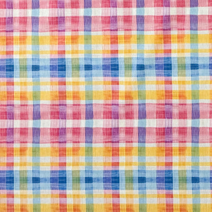 Die jacquard Tischdecke aus beschichteter Baumwolle zeigt ein klassisches Karomuster in lebendigen Farben wie Rot, Blau, Gelb und Grün. Die feine Webstruktur verleiht Tiefe, während die Beschichtung sie fleckenabweisend und pflegeleicht macht. 