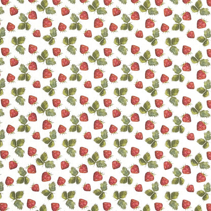 beschichtete Baumwoll Tischdecke Erdbeeren 