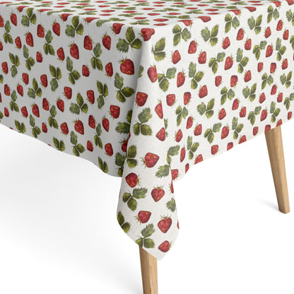 beschichtete Baumwoll Tischdecke Erdbeeren 