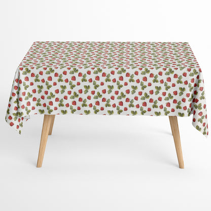 beschichtete Baumwoll Tischdecke Erdbeeren 