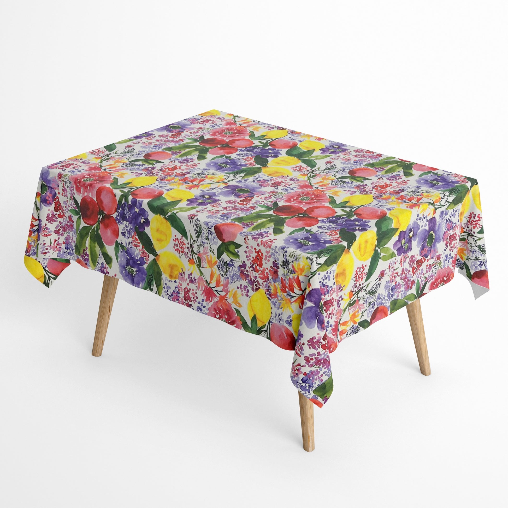 textile Tischdecke Obst Blumen