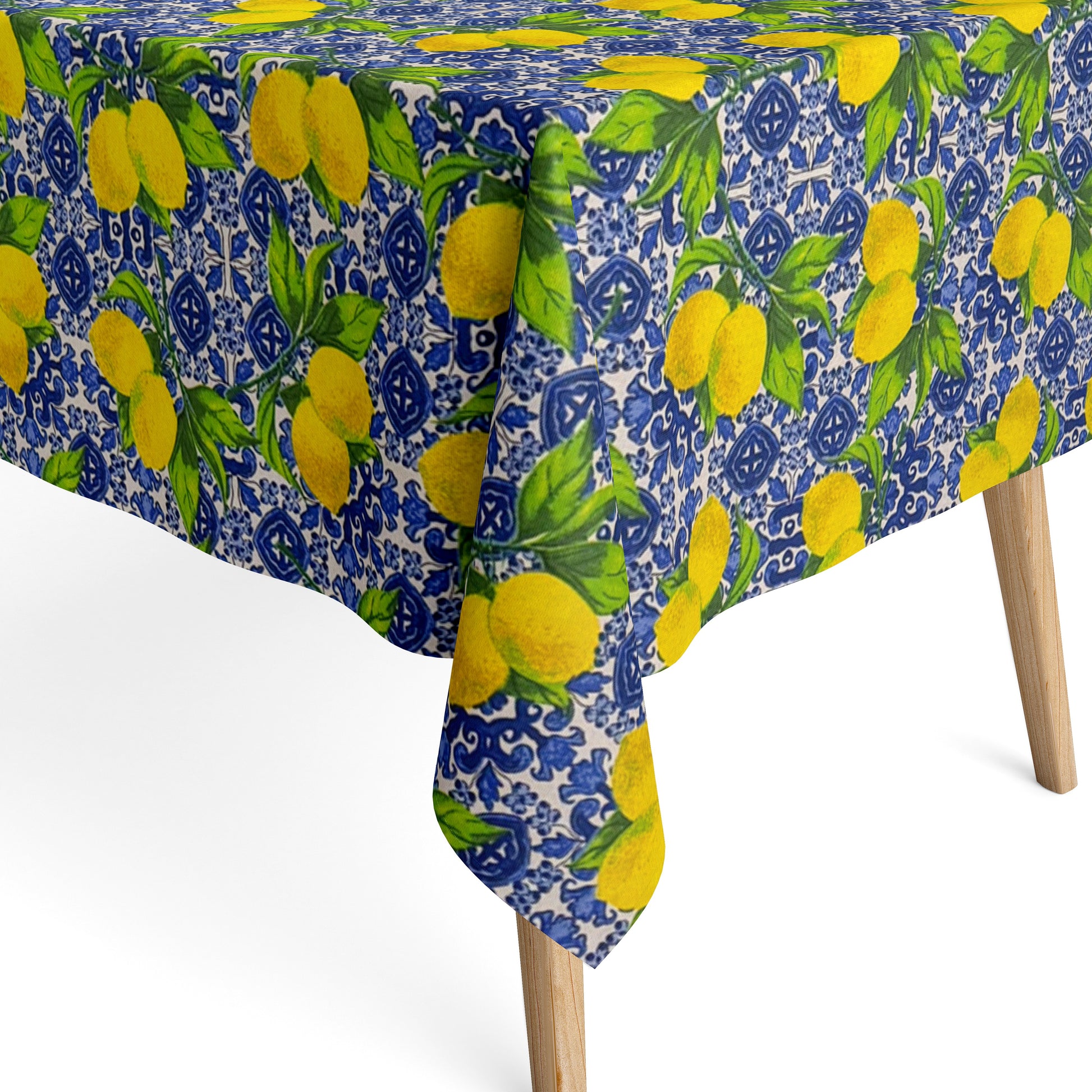 Baumwoll Tischdecke Zitronen Mosaik