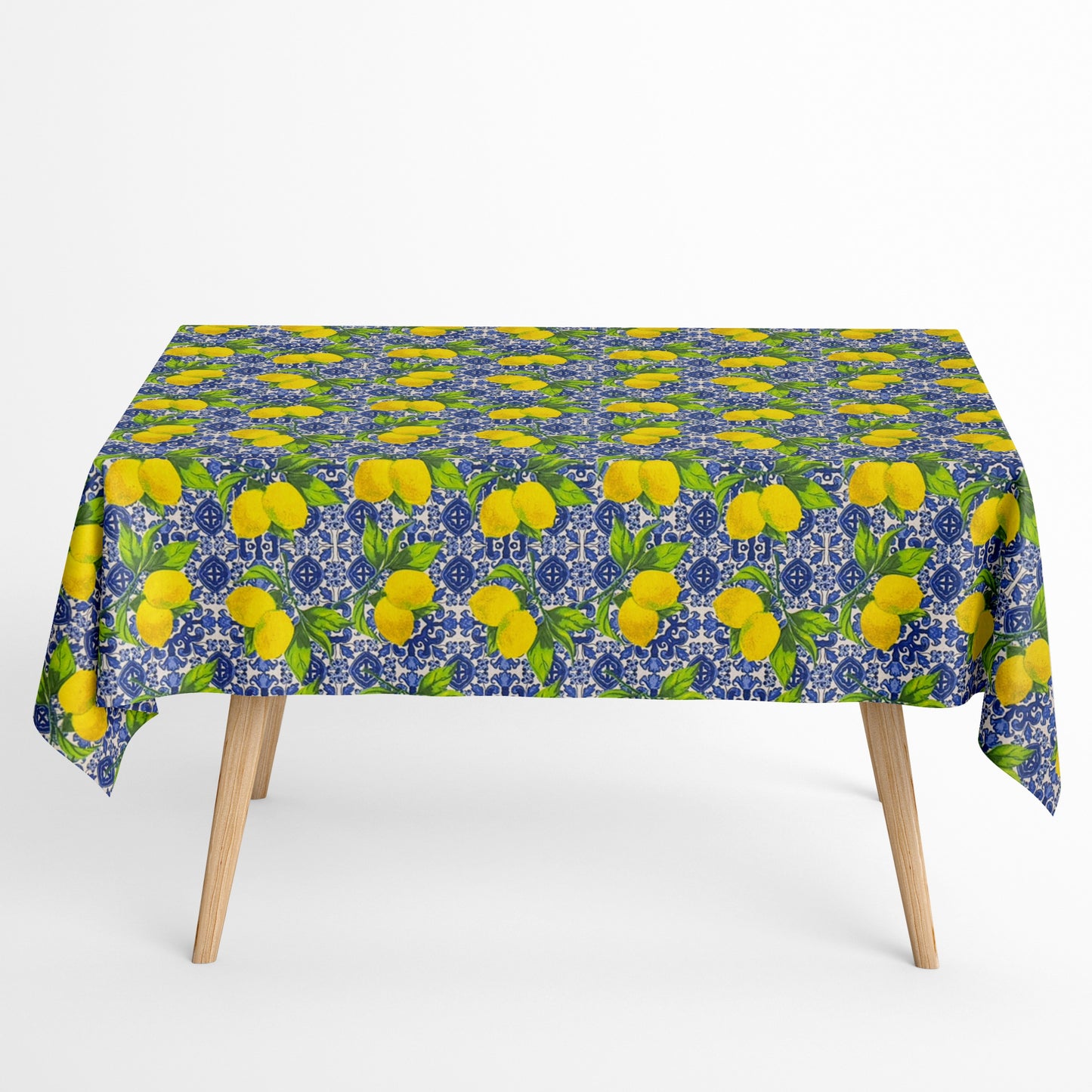 Baumwoll Tischdecke Zitronen Mosaik