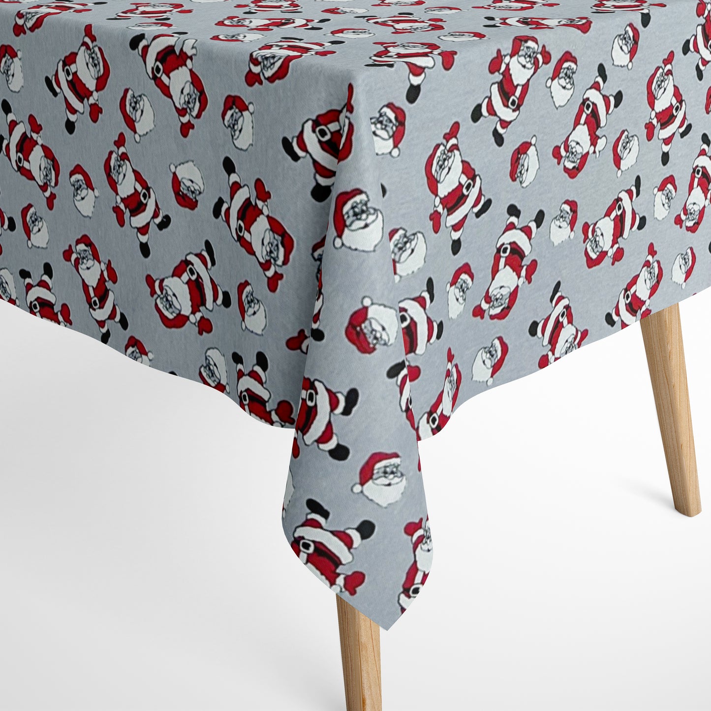 Cotton tablecloth Christmas Advent GLOTON C-801 Santa Claus grey square round oval