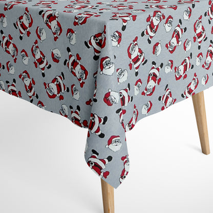 Cotton tablecloth Christmas Advent GLOTON C-801 Santa Claus grey square round oval