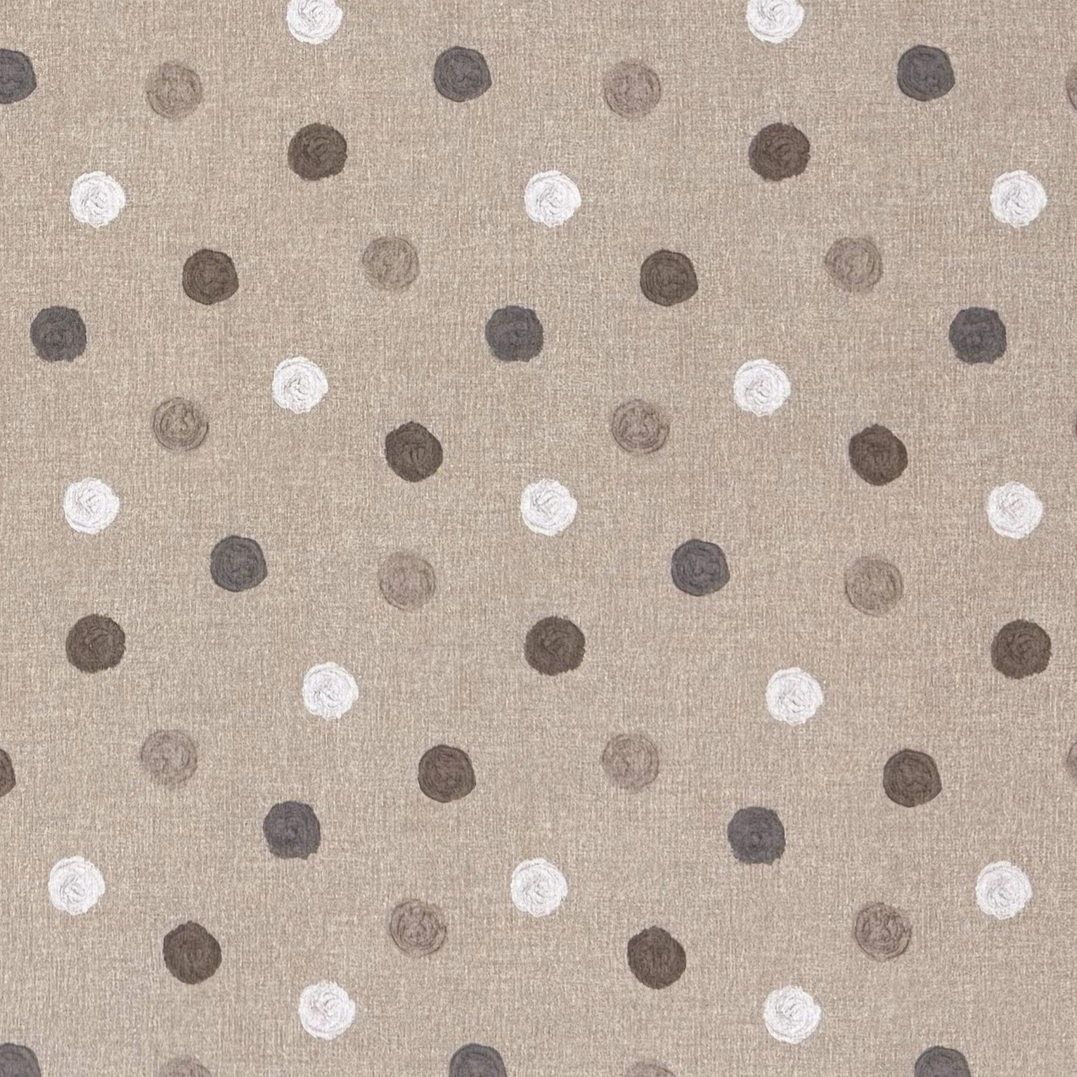 Baumwoll Tischdecke Punkte auf beige