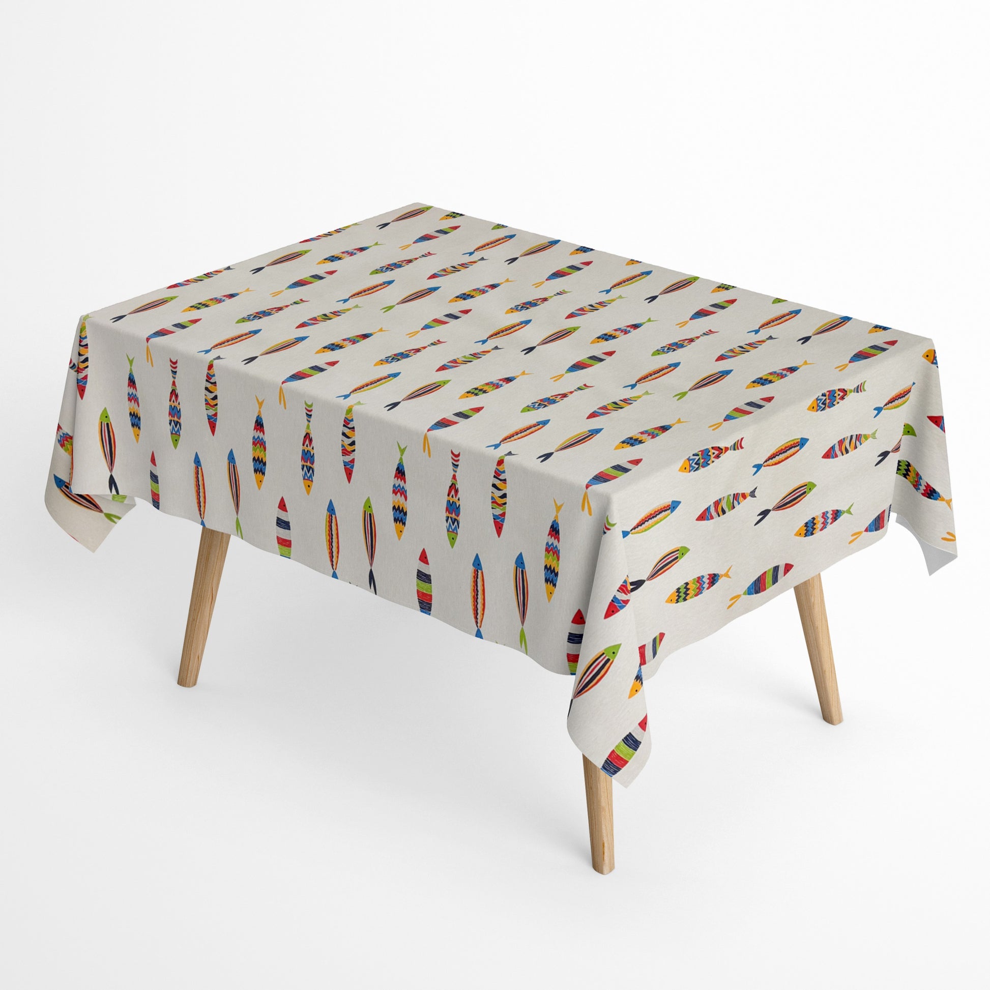 Baumwoll Tischdecke bunte Fische