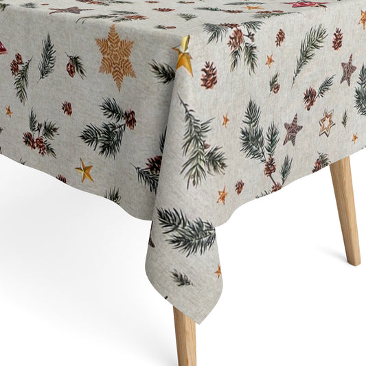 textile tablecloth jacquard coated cotton Christmas HOGUI 60359 square round oval