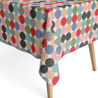 Baumwoll Tischdecke bunte Punkte