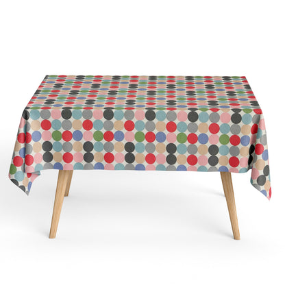 Baumwoll Tischdecke bunte Punkte