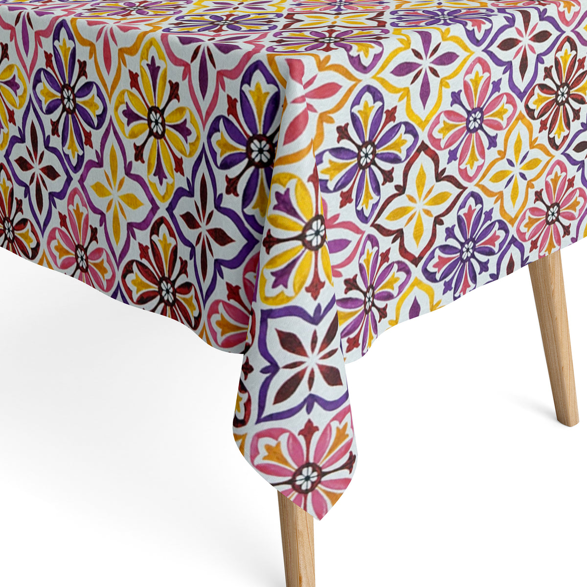 Jacquard Tischdecke Mosaik lila