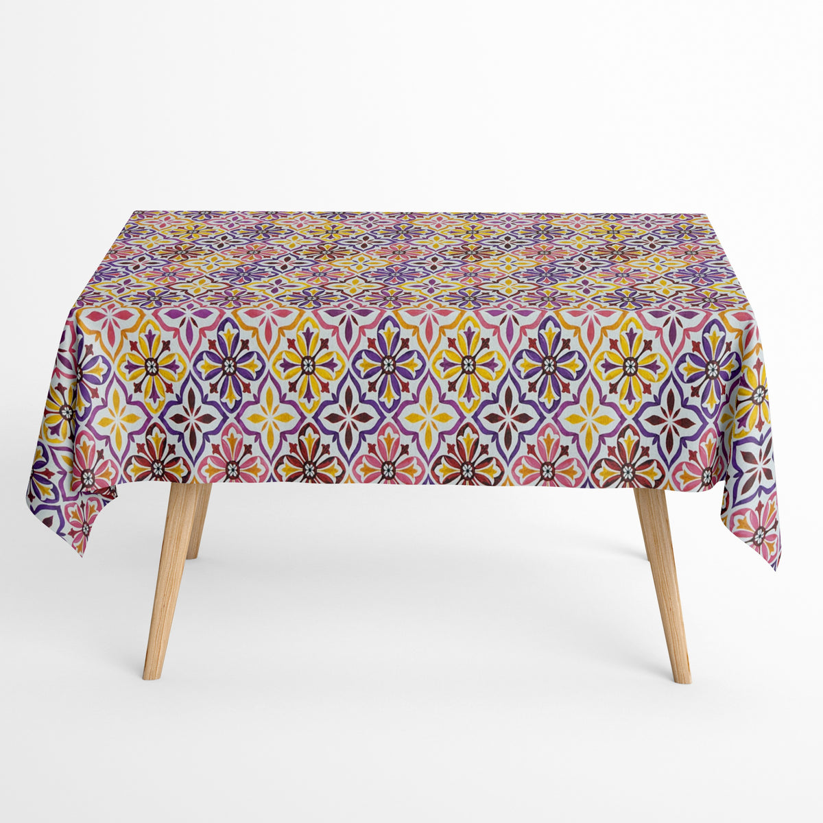 Jacquard Tischdecke Mosaik lila
