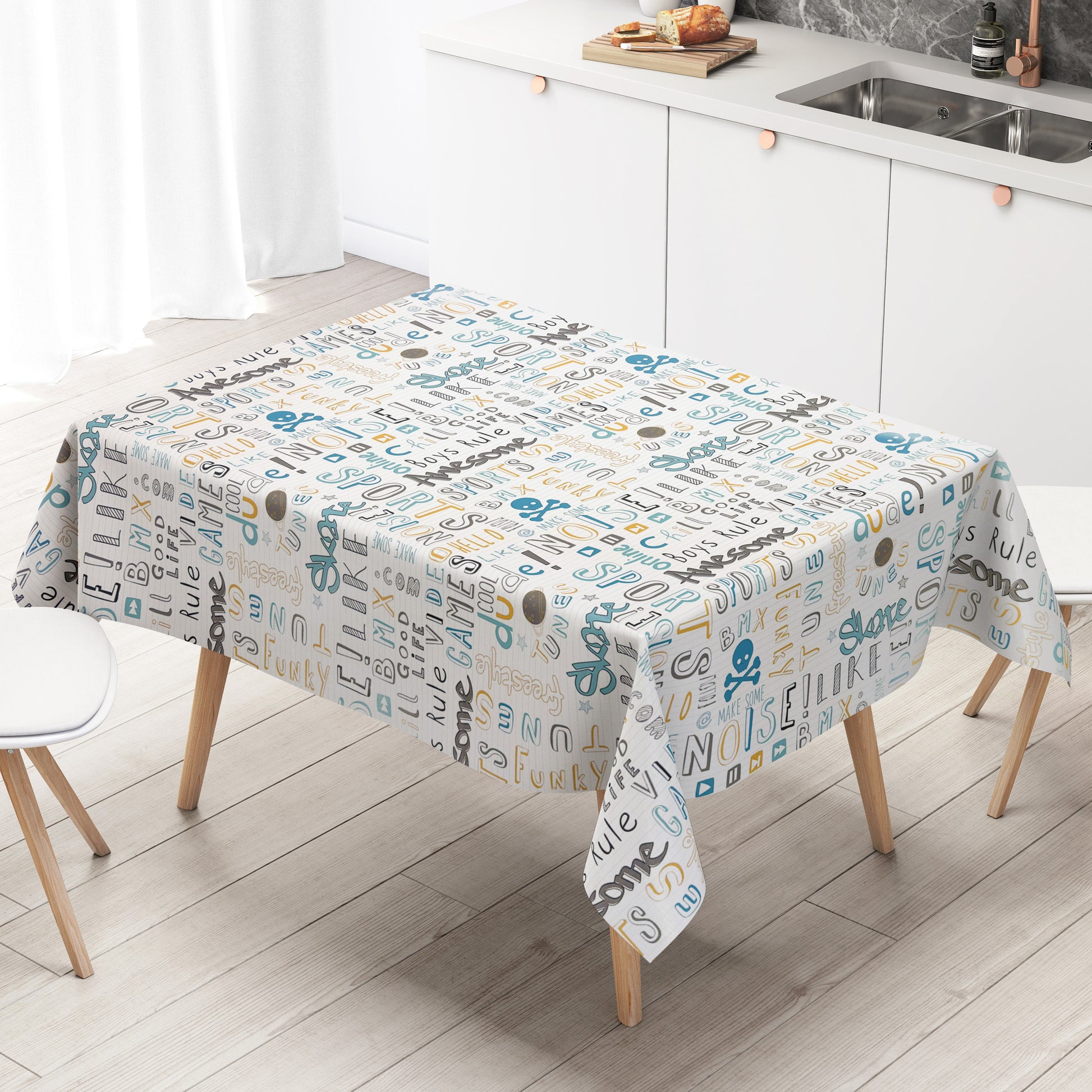 Wachstuch Tischdecke Kindermotiv Sport
