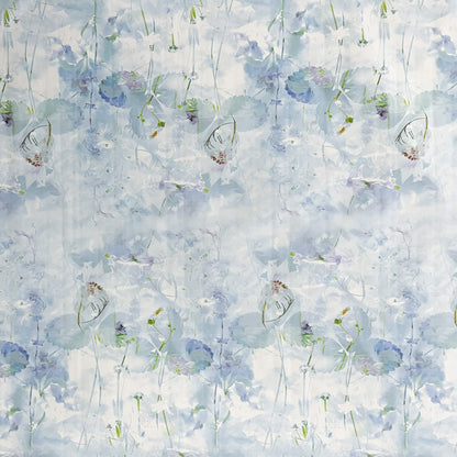 Wachstuchtischdecke hellblau Blumen