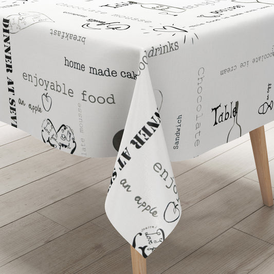 Wachstuch Tischdecke Essen und Trinken