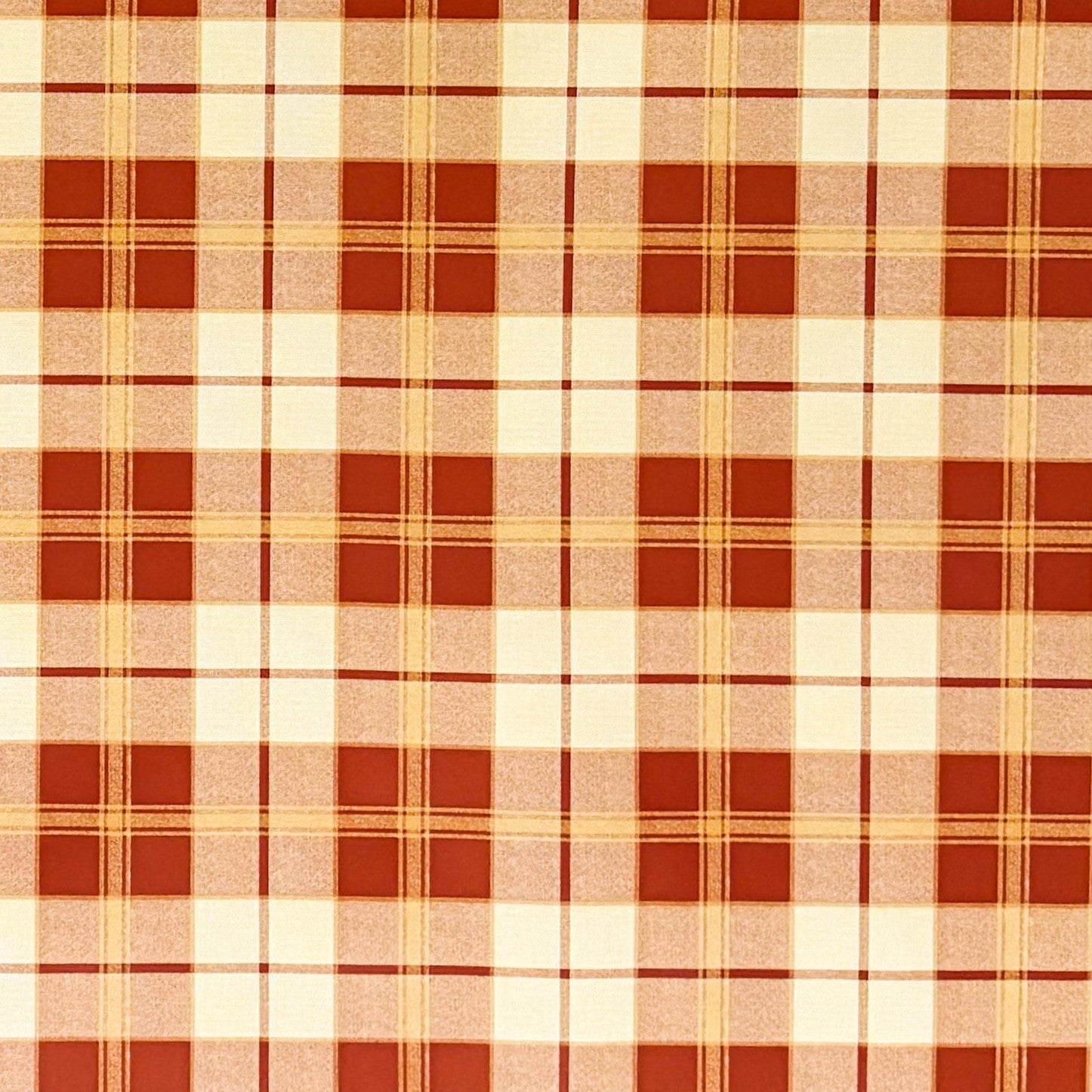 Wachstuch Tischdecke kariert rot beige