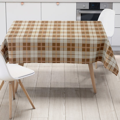 Wachstuch Tischdecke Karo braun beige