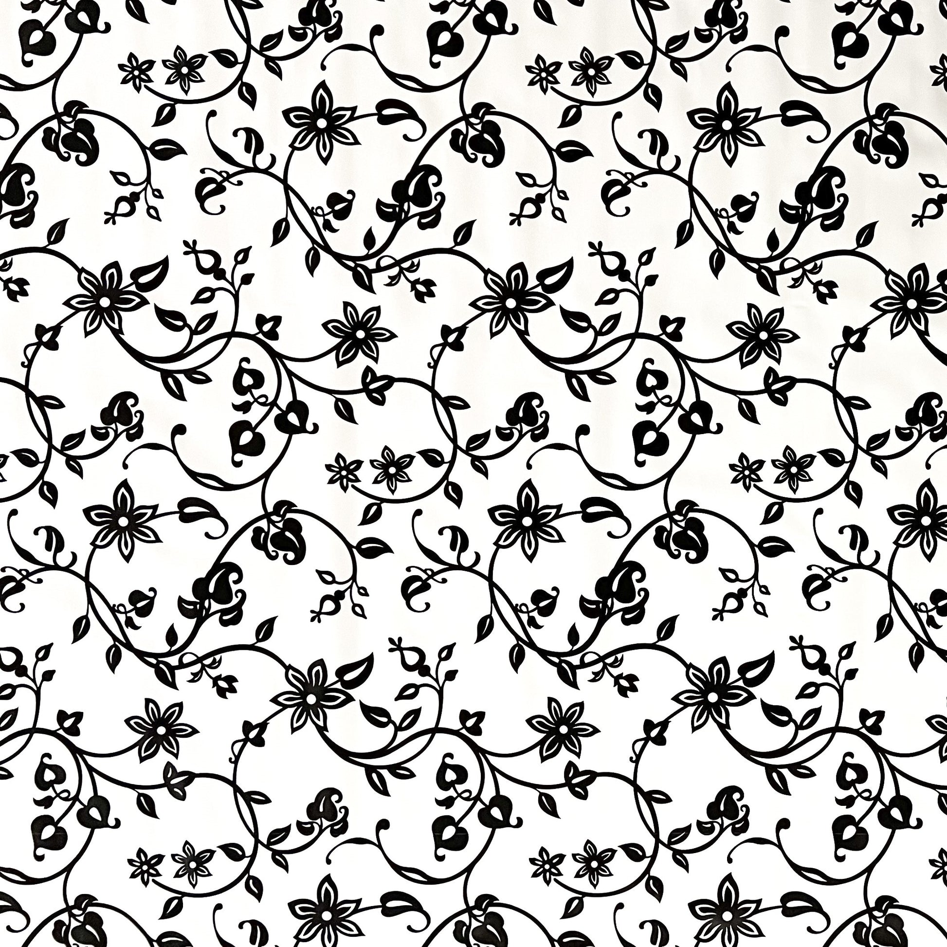 Wachstuch Tischdecke schwarz weiss Blumen Elegant