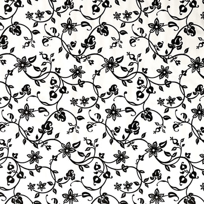 Wachstuch Tischdecke schwarz weiss Blumen Elegant