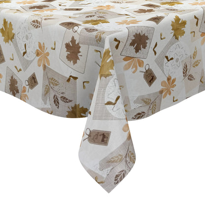Wachstuch Tischdecke K121A HERBST KÜSST WINTER Laub Blätter eckig rund oval