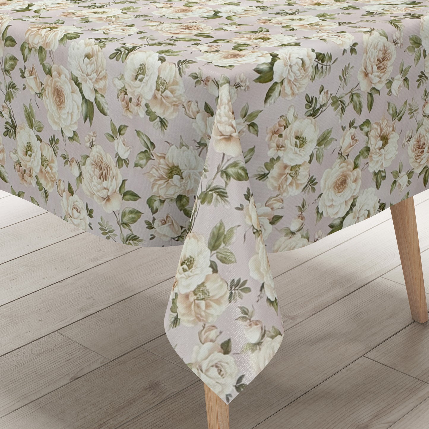 Wachstuch Tischdecke Rosen auf altrosa